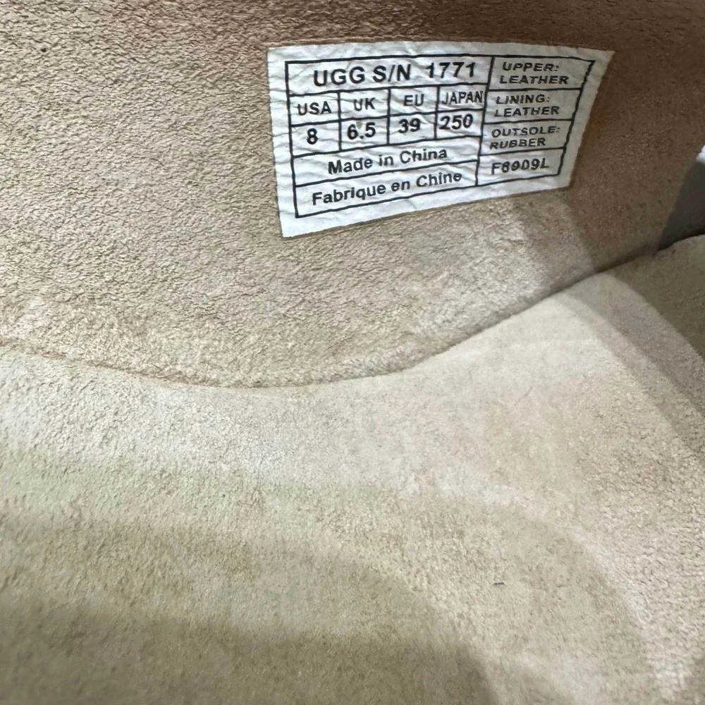 UGG Hazel Slingback Wedge Sandals Womens 8 Tan Suede Cork Platform